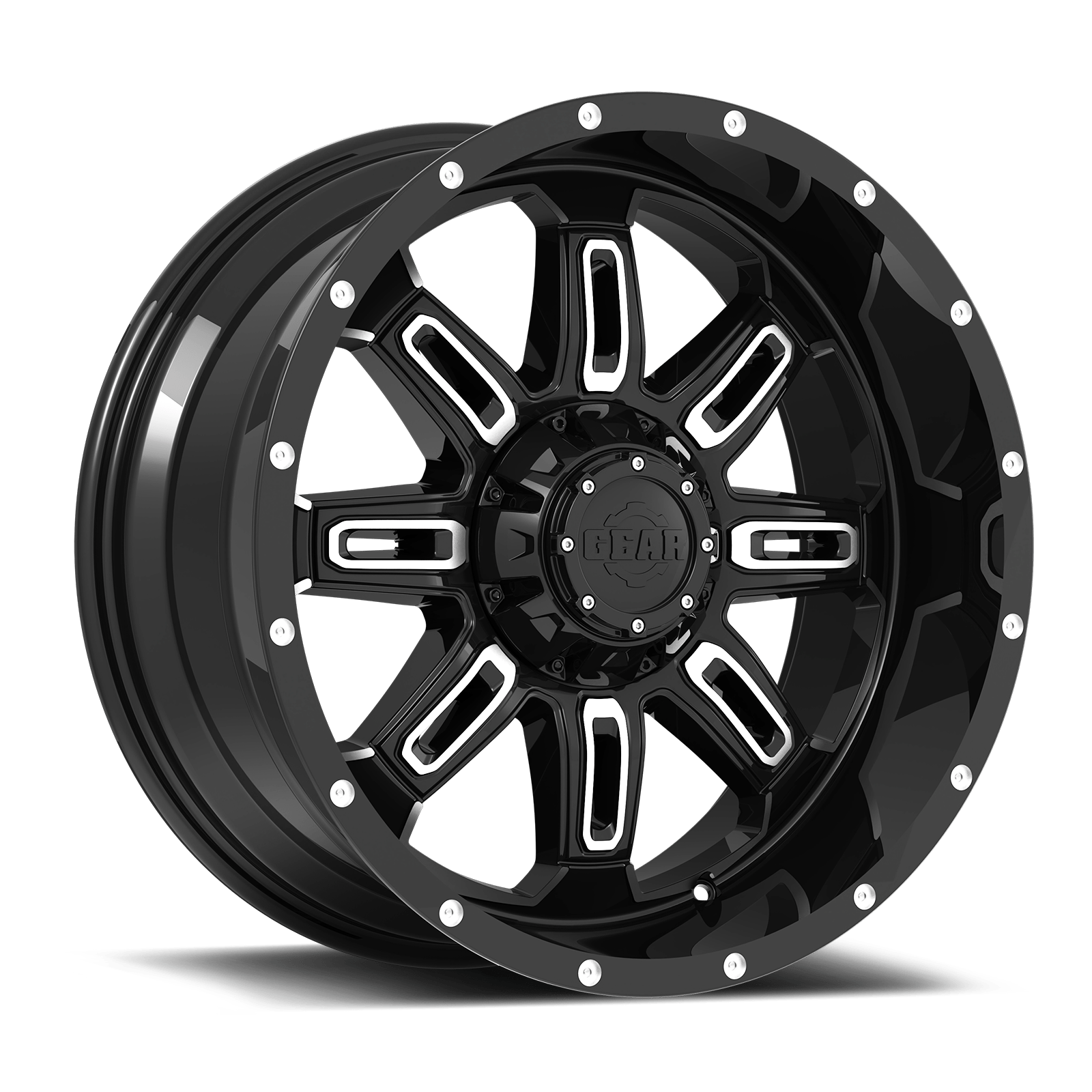 Gear Alloy 745MB Trident 20x9 8x165.1 18mm Black/Machined Wheel Rim 
