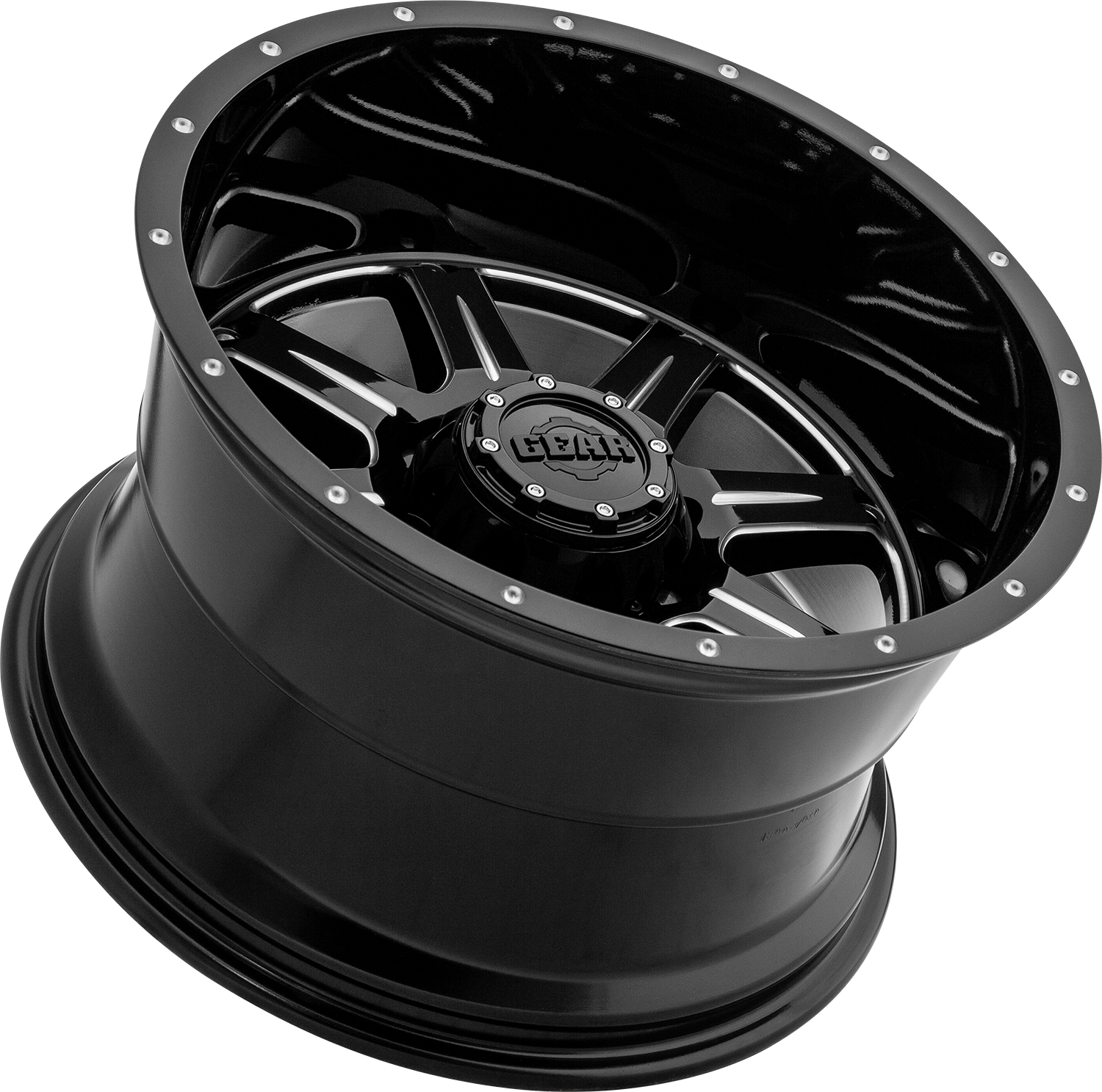 726 Big Block Gloss Black Milled Truck Wheel