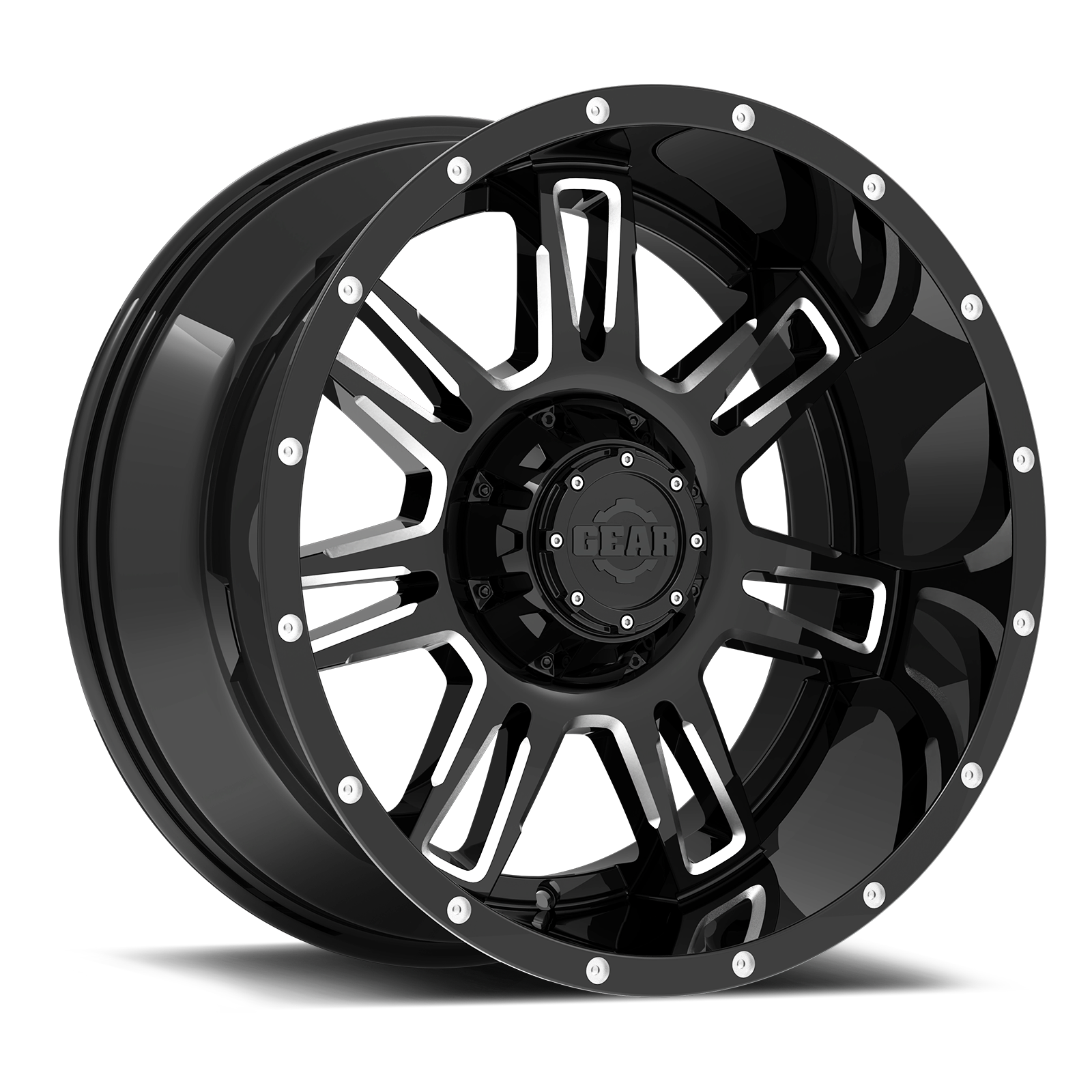 737 Challenger Gloss Black Milled Truck Wheel