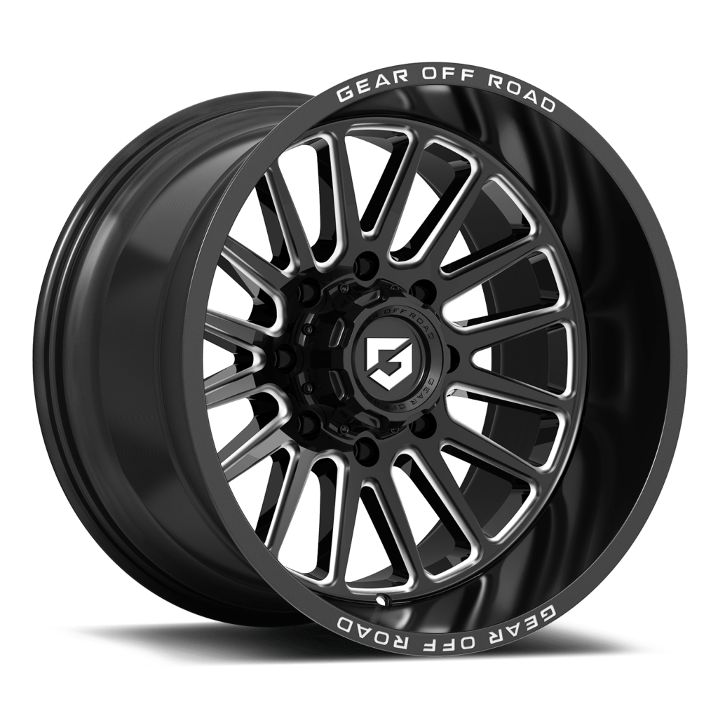 764 Leverage Black Milled Truck Wheel